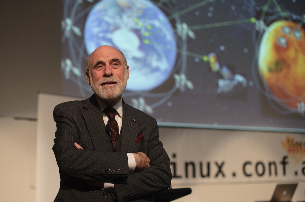Vint Cerf presenting at LCA