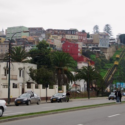 Colorful buildings on a Valparaíso hillside